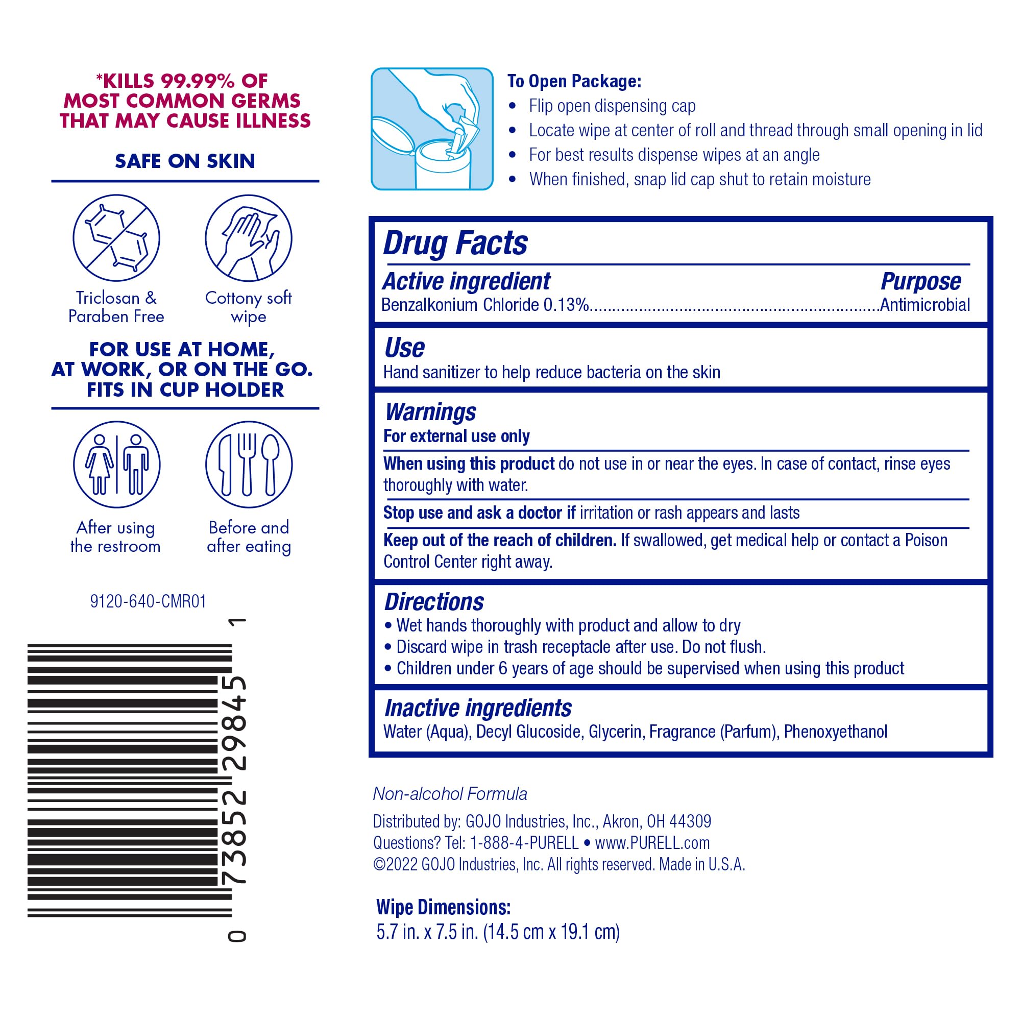 Purell wipes on-the-go offer everyday protection against common germs