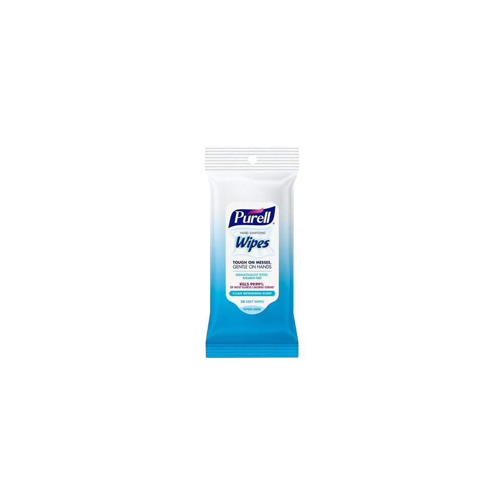 PURELL Hand Sanitizing Wipes with soft textured cloth for gentle skin cleansing.