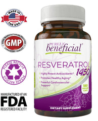 PURELY beneficial RESVERATROL1450 with vitamin C and green tea for antioxidant synergy