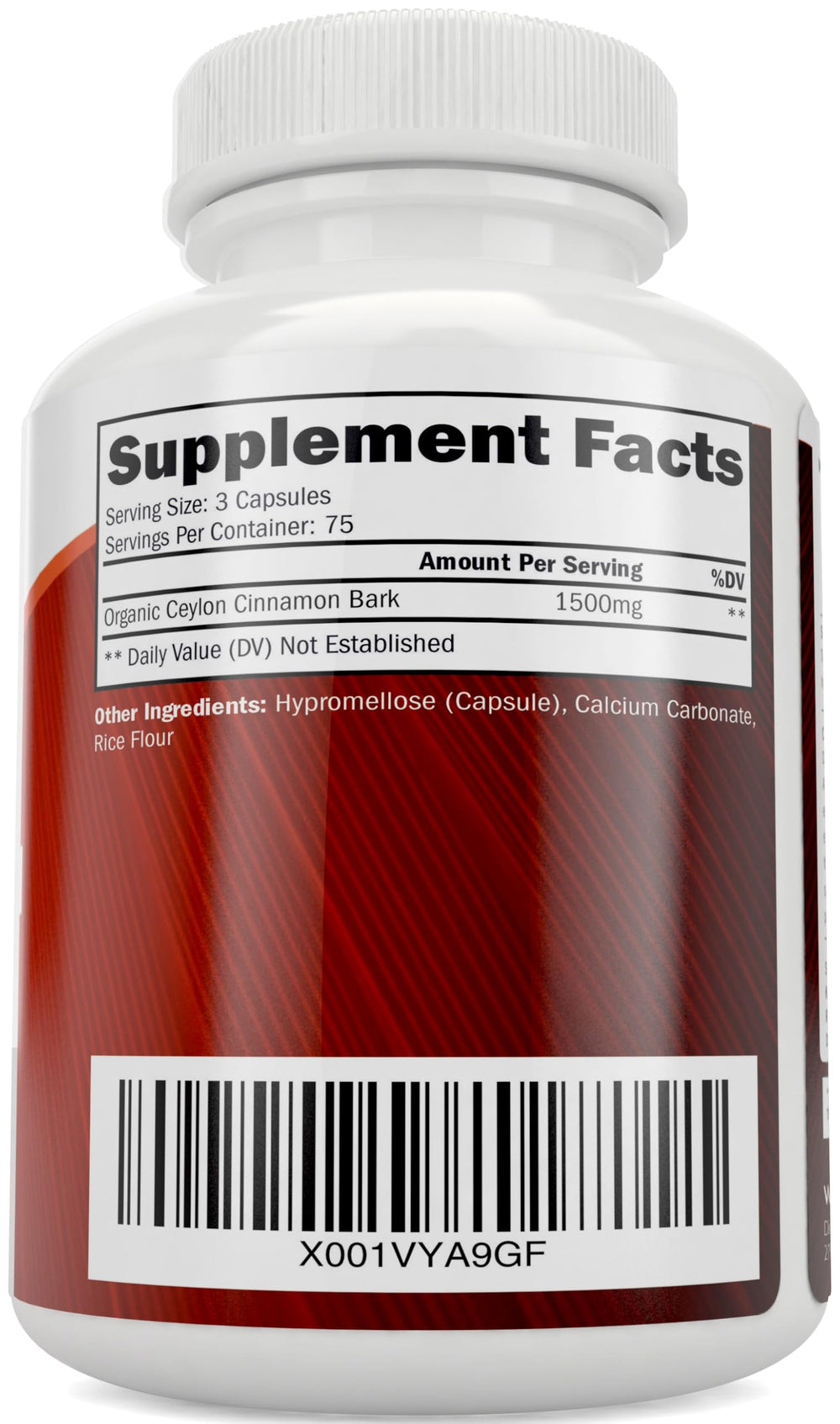 Purely Holistic Ceylon Cinnamon Capsules label with vegan allergen-free status