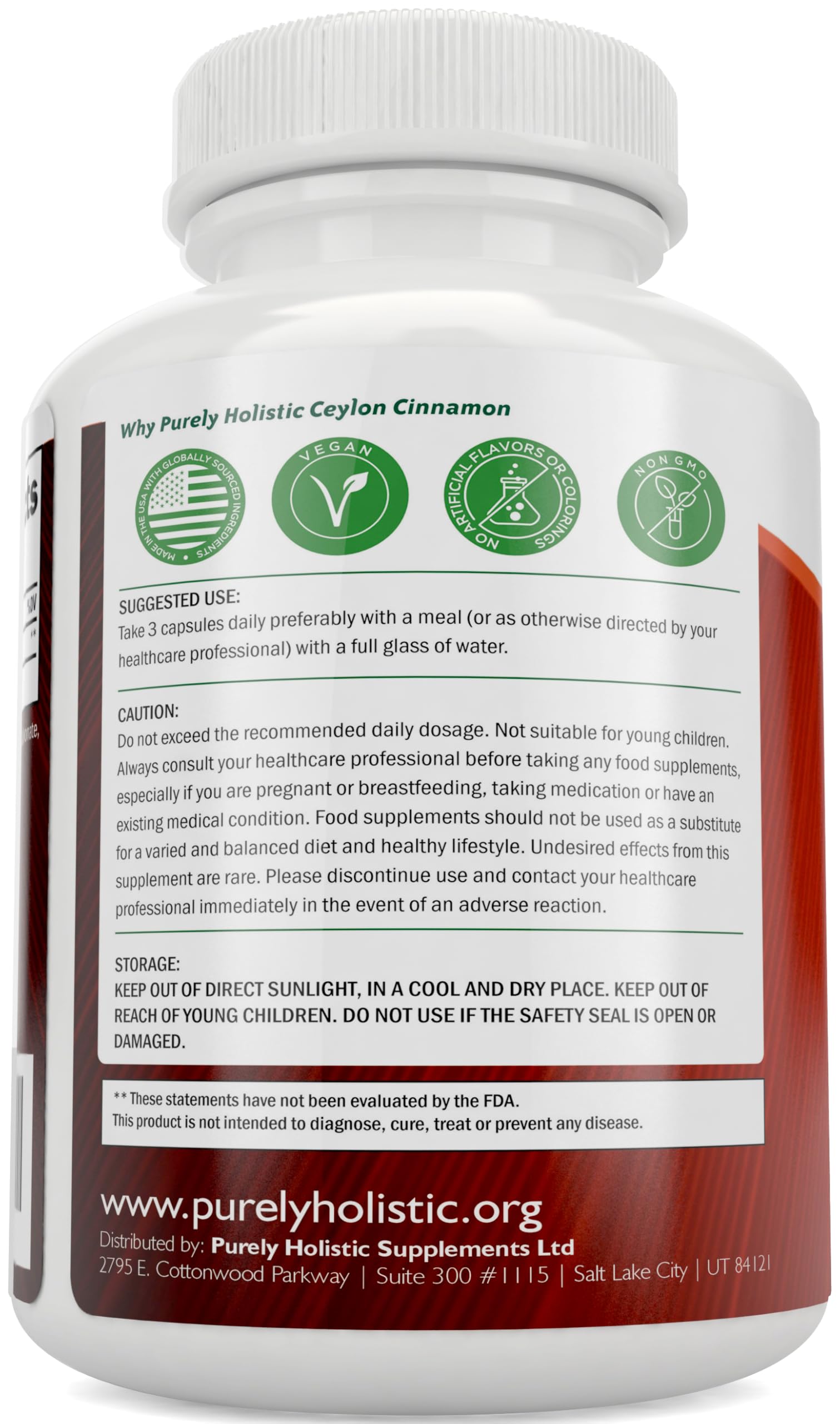 Pouring Purely Holistic Ceylon Cinnamon Capsules for daily use