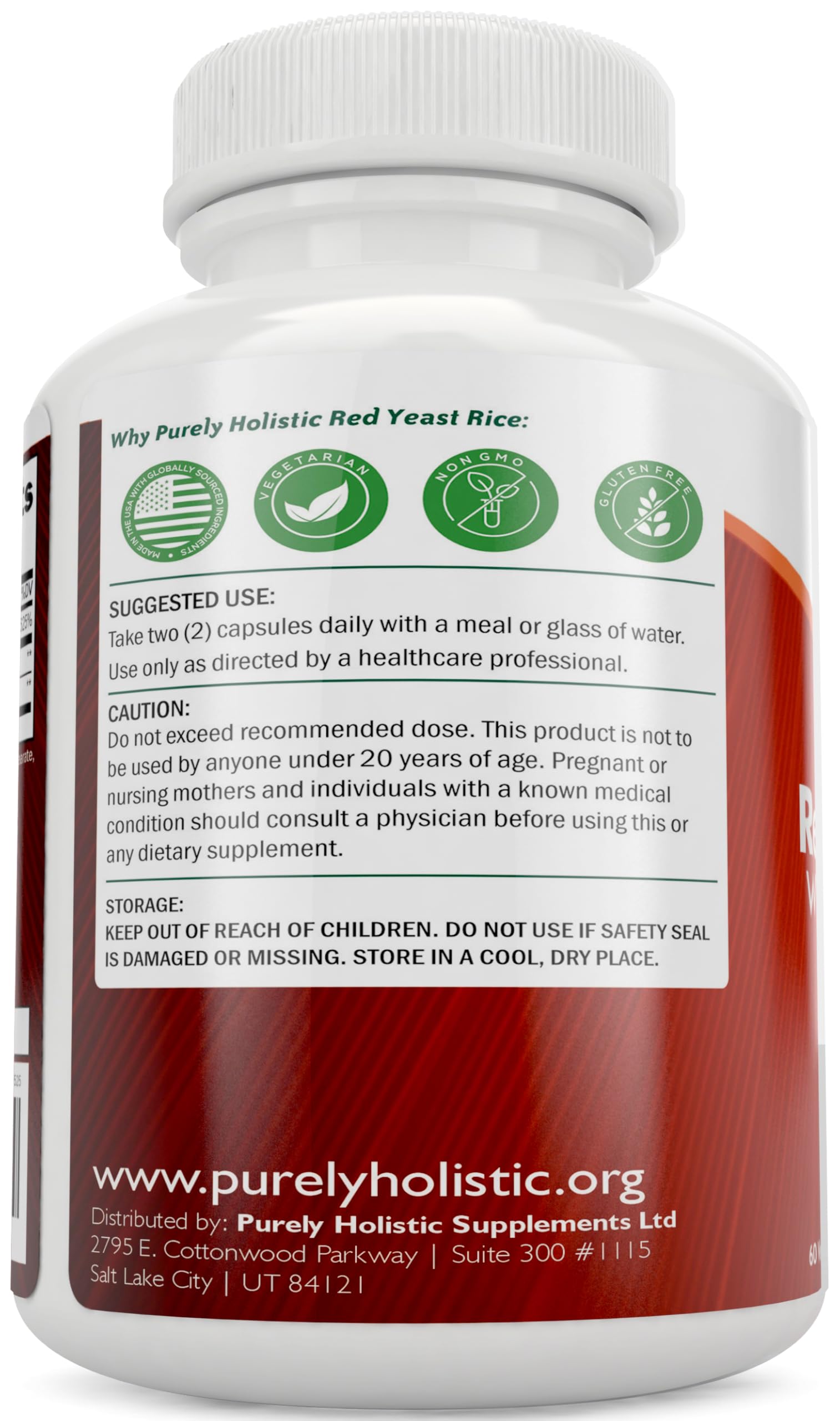 Purely Holistic citrininin-free formula emphasized for purity on the package.