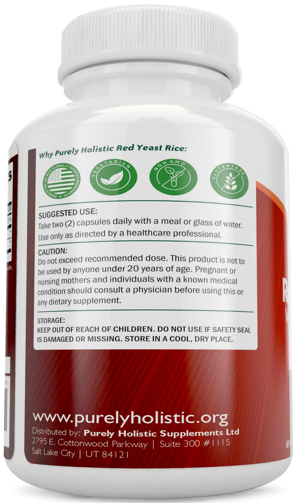Purely Holistic citrininin-free formula emphasized for purity on the package.