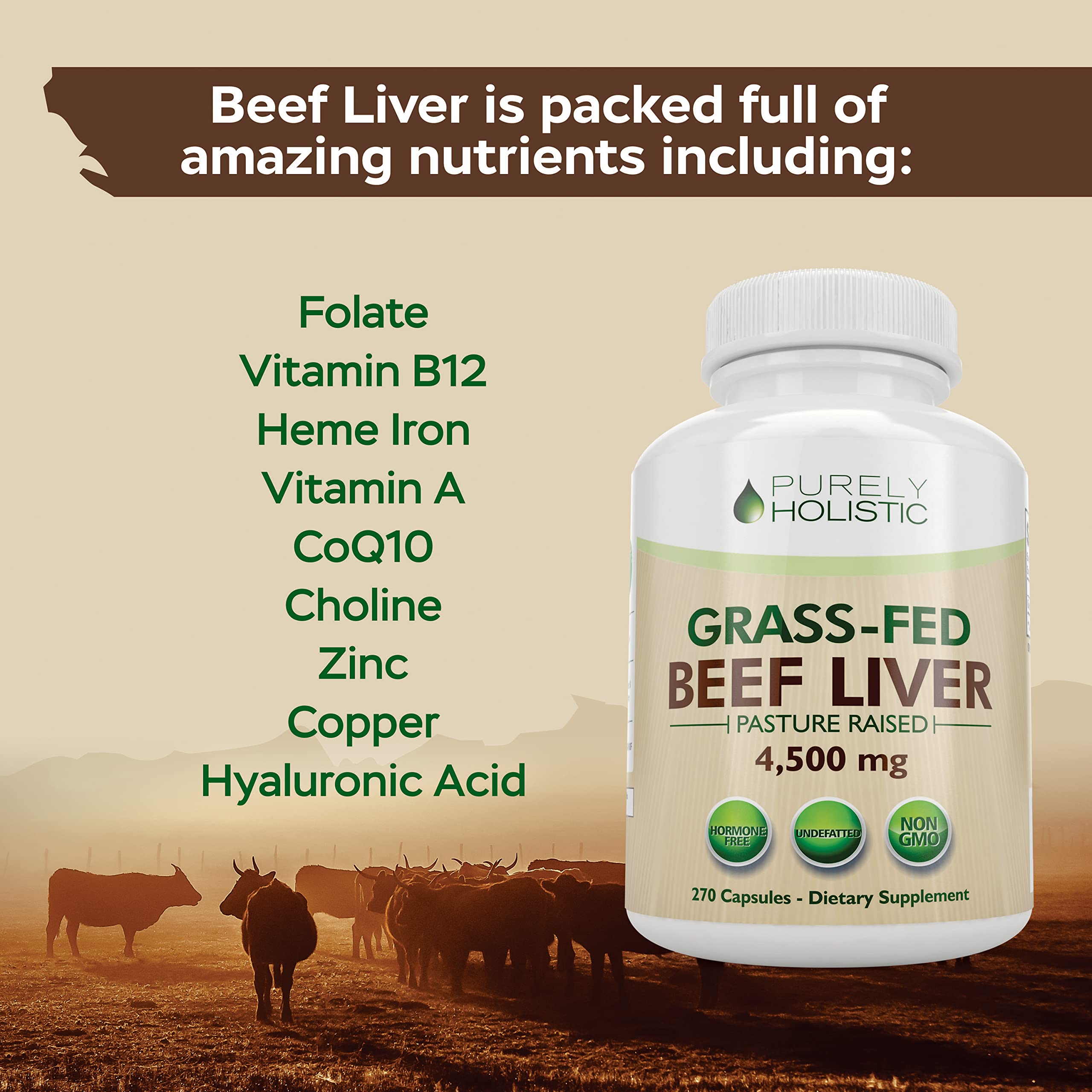 CoQ10 and vitamins detail in Purely Holistic formula for daily energy support