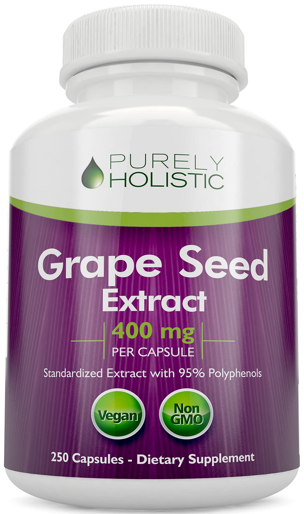 Purely Holistic Grape Seed Extract bottle front signaling high potency