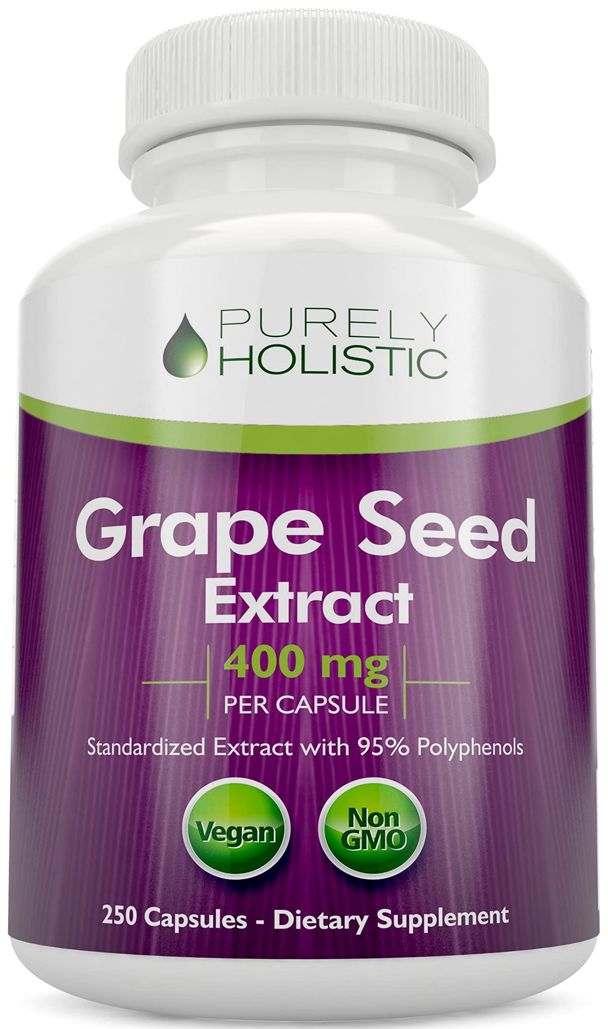 Purely Holistic Grape Seed Extract bottle front signaling high potency