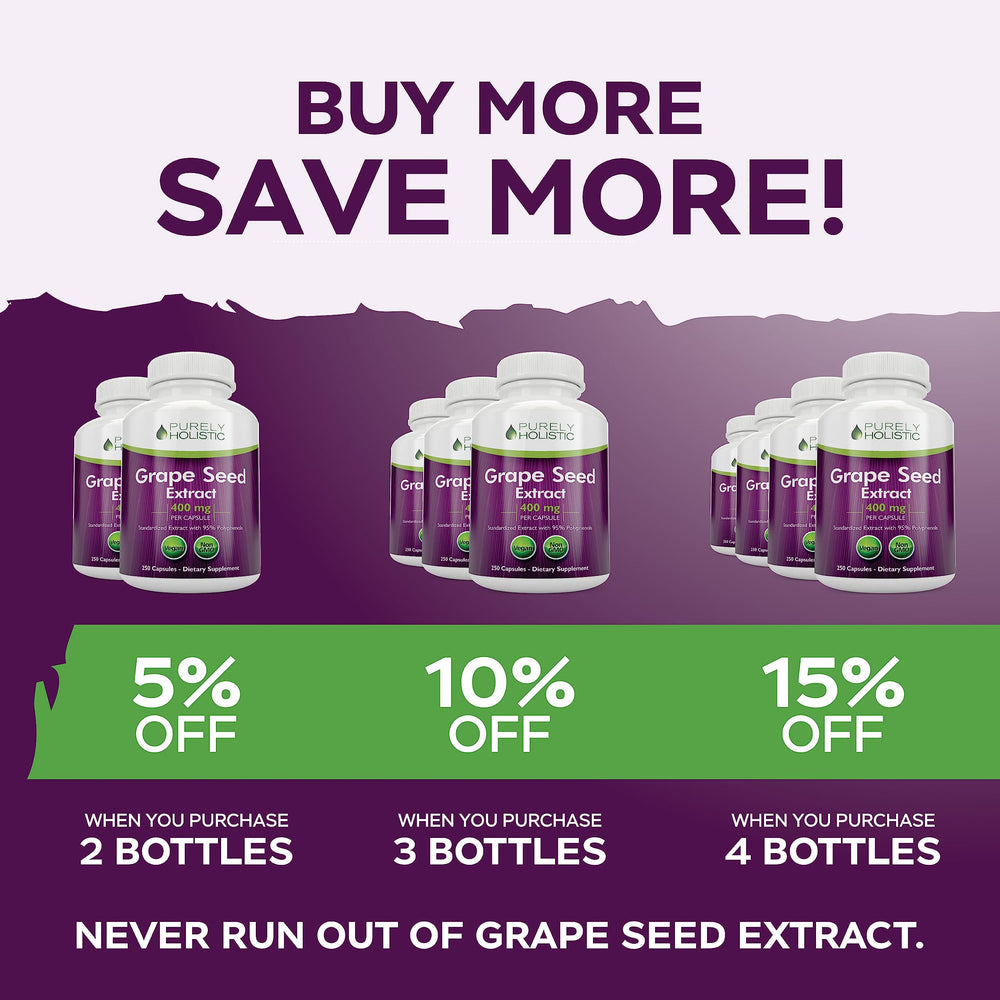 Purely Holistic Grape Seed Extract vegan capsule seal for plant-based use