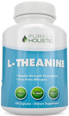 Purely Holistic L-Theanine 200mg bottle front for calm focus and daily balance