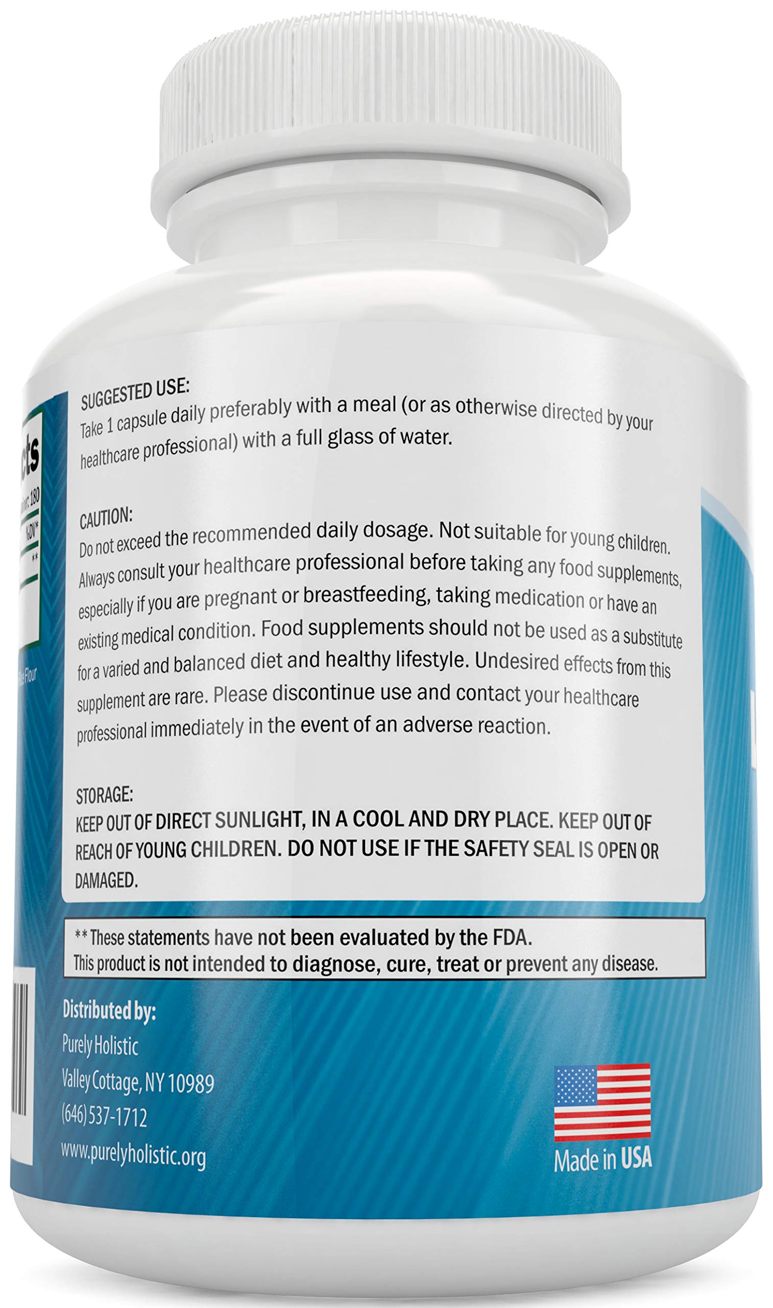 Purely Holistic L-Theanine capsules close-up highlighting vegan formula