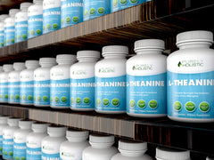 Purely Holistic L-Theanine box emphasizing gluten-free and allergen-free features