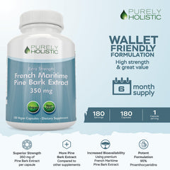 Purely Holistic Pine Bark Extract capsules ready for daily intake