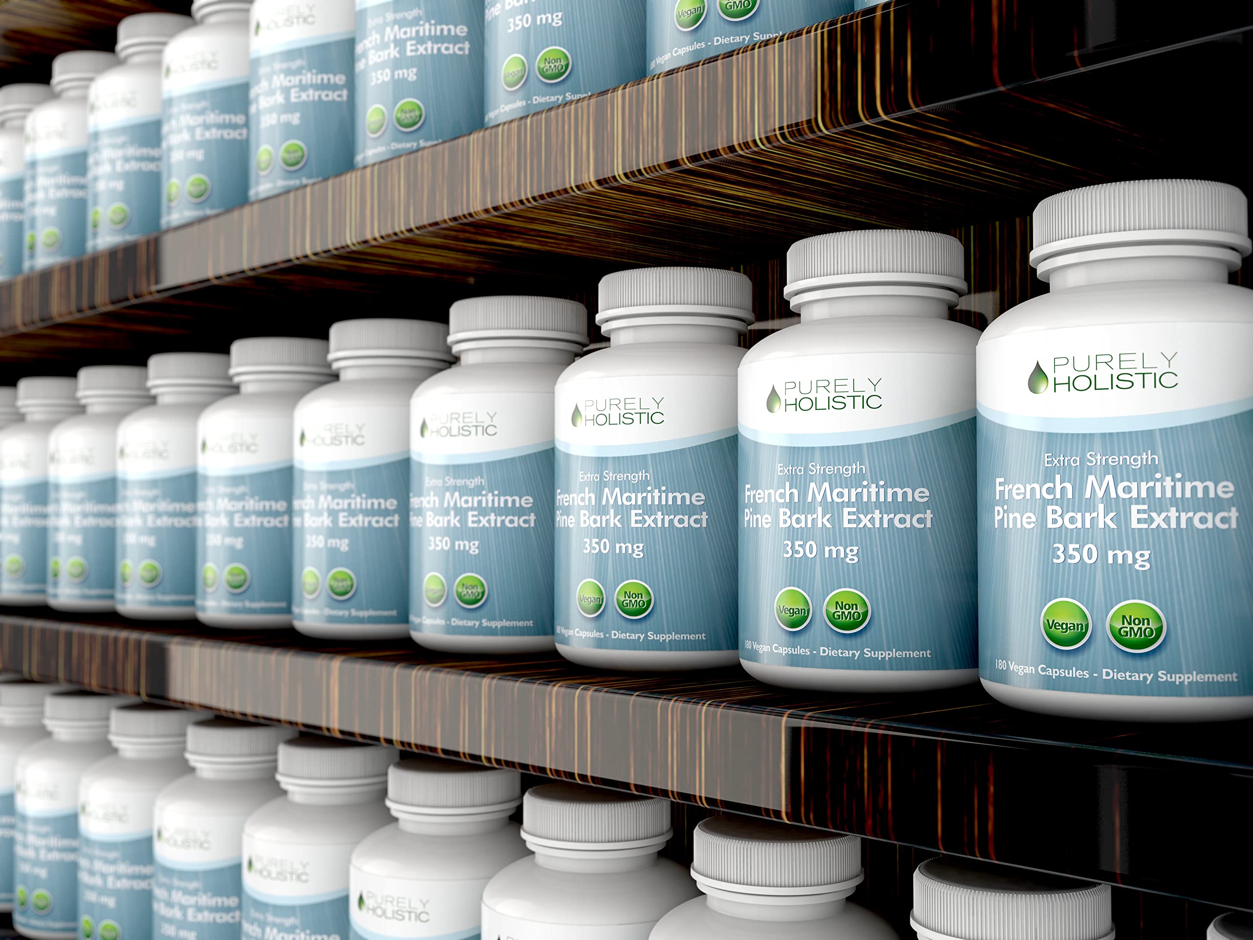 Purely Holistic Pine Bark Extract product is non‑GMO and pesticide‑free