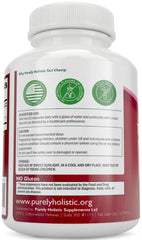 Purely Holistic Tart Cherry Extract label close-up with ingredients.