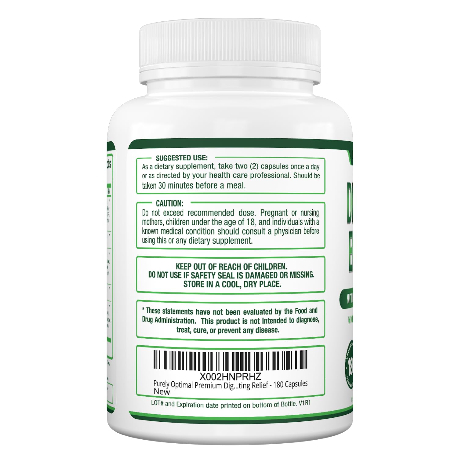 Purely Optimal Digestive Enzymes packaging on shelf conveys trusted wellness supplement