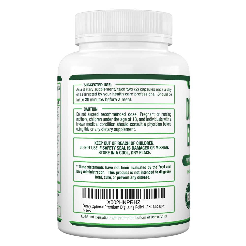 Purely Optimal Digestive Enzymes packaging on shelf conveys trusted wellness supplement