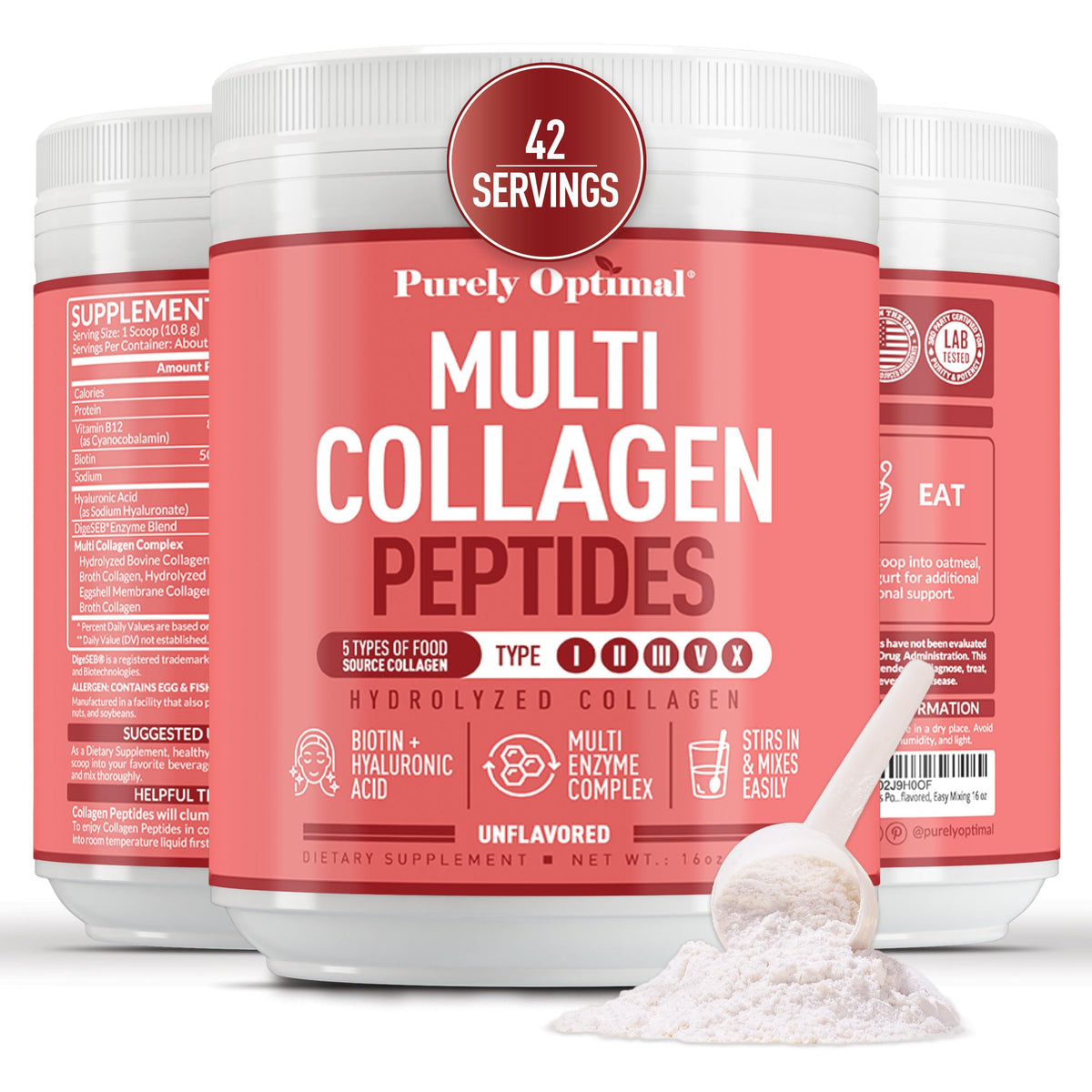 Purely Optimal Multi Collagen Powder tub for daily nourishment