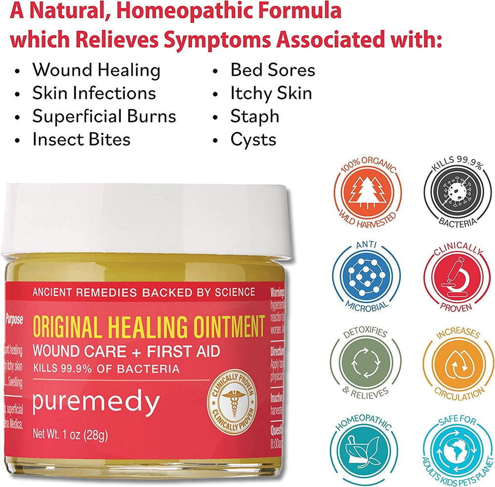 Applying Puremedy Original Healing Ointment on irritated skin for relief.