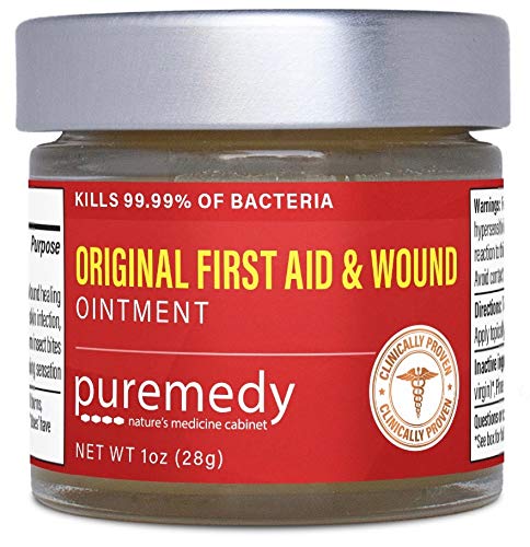 Puremedy Original Healing Ointment jar ready for home use and skin soothing.