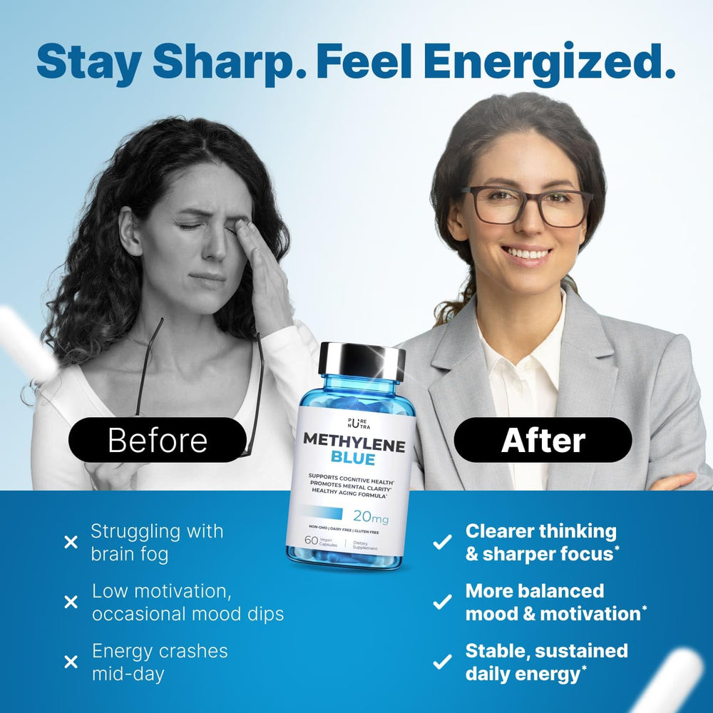 PureNutra capsules on white background for quick energy and focus.