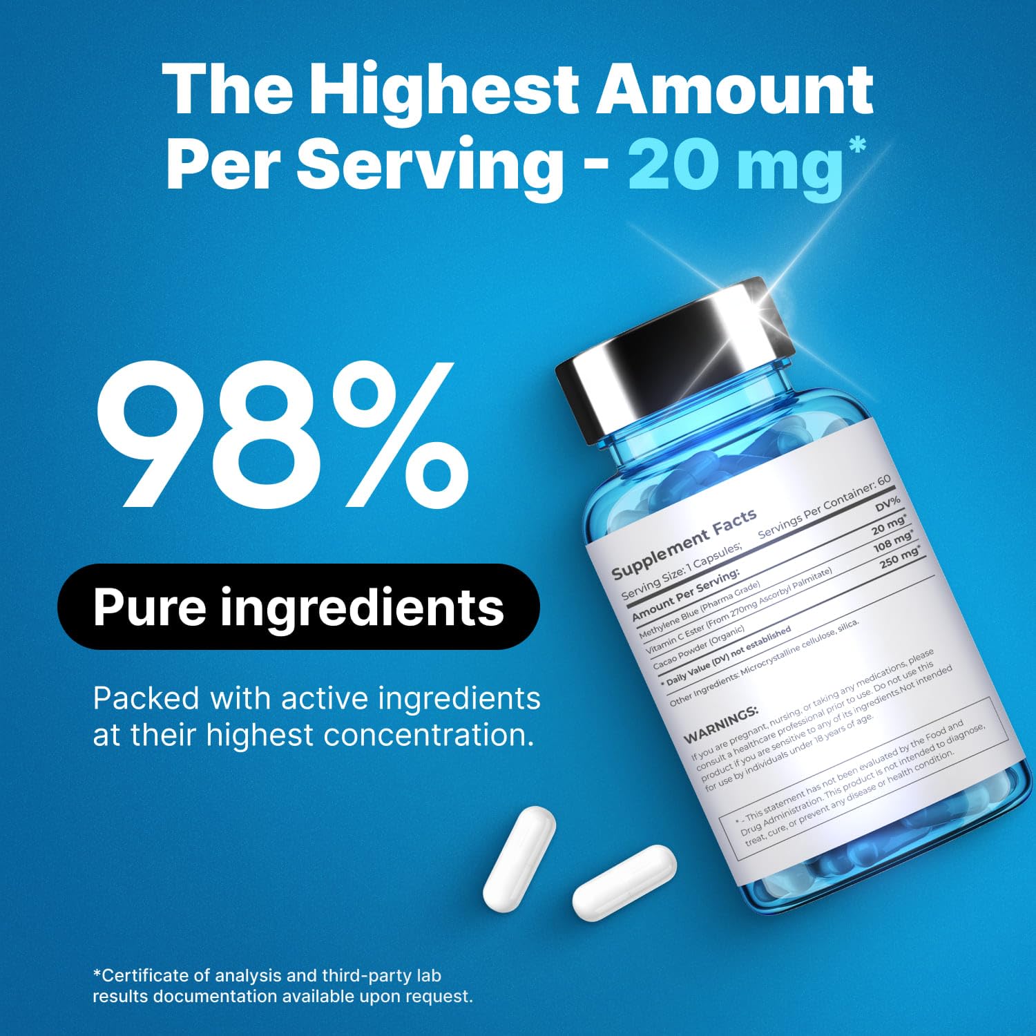PureNutra pharmaceutical-grade formula illustration emphasizing purity.
