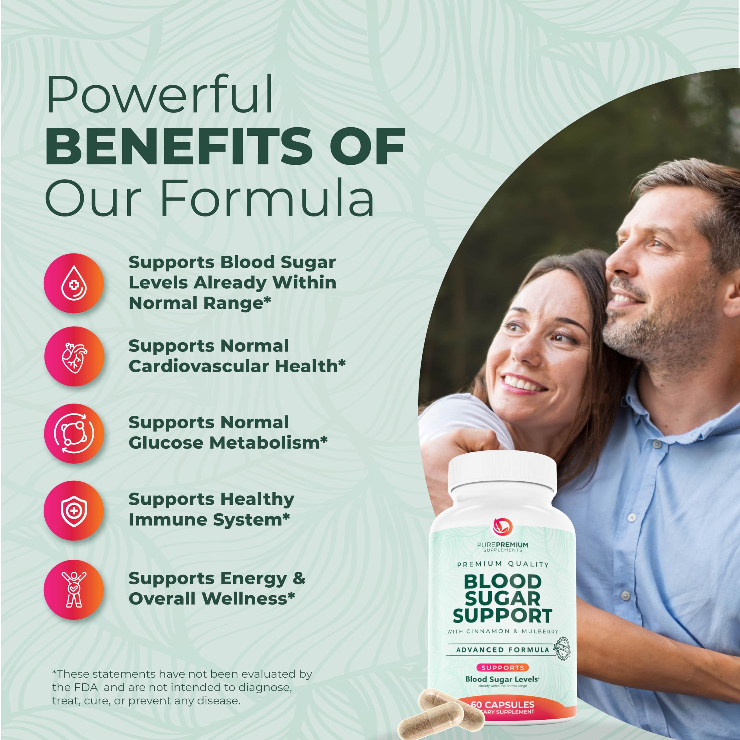 Close view of PurePremium label detailing a high-potency blend for balanced wellness.