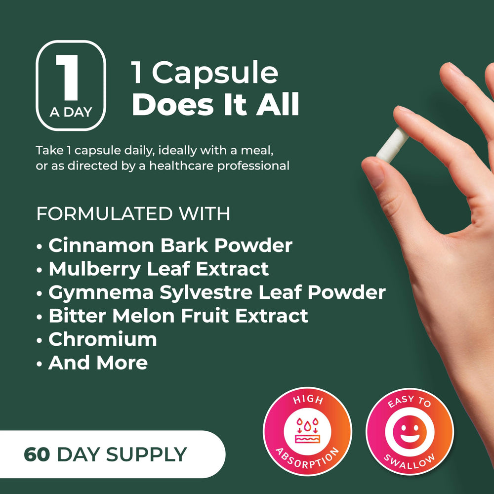 Illustration of key ingredients like cinnamon and chromium in the PurePremium formula.