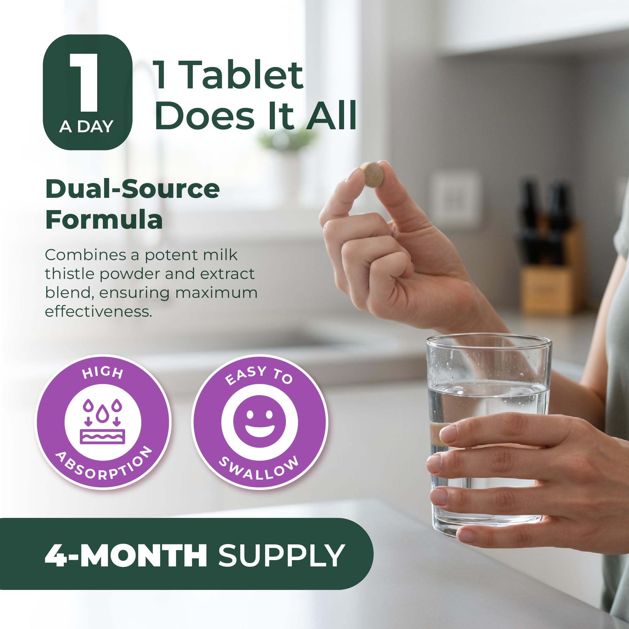 PurePremium Milk Thistle tablets laid out for easy daily use.