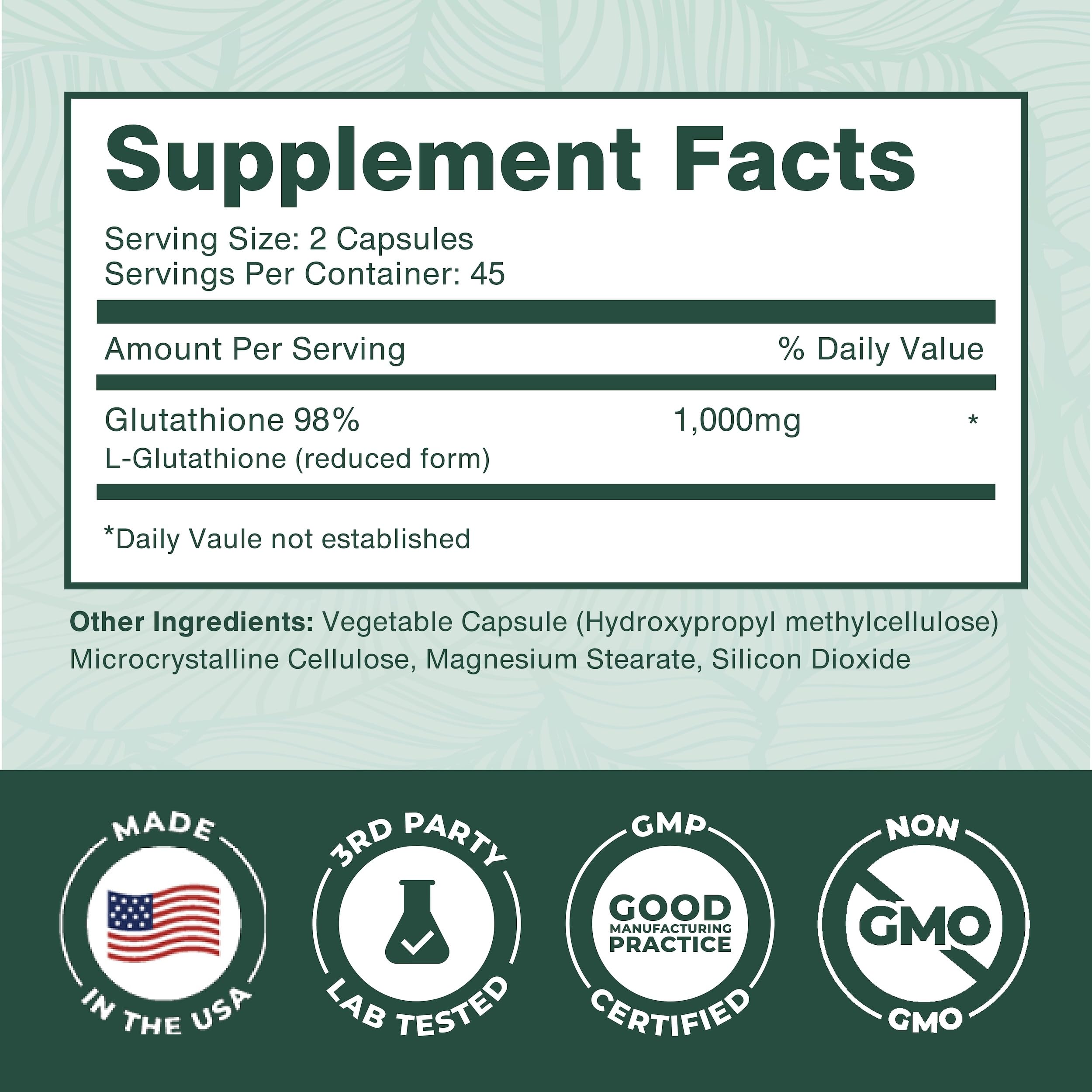 Facility label indicating USA GMP certification and third-party testing.