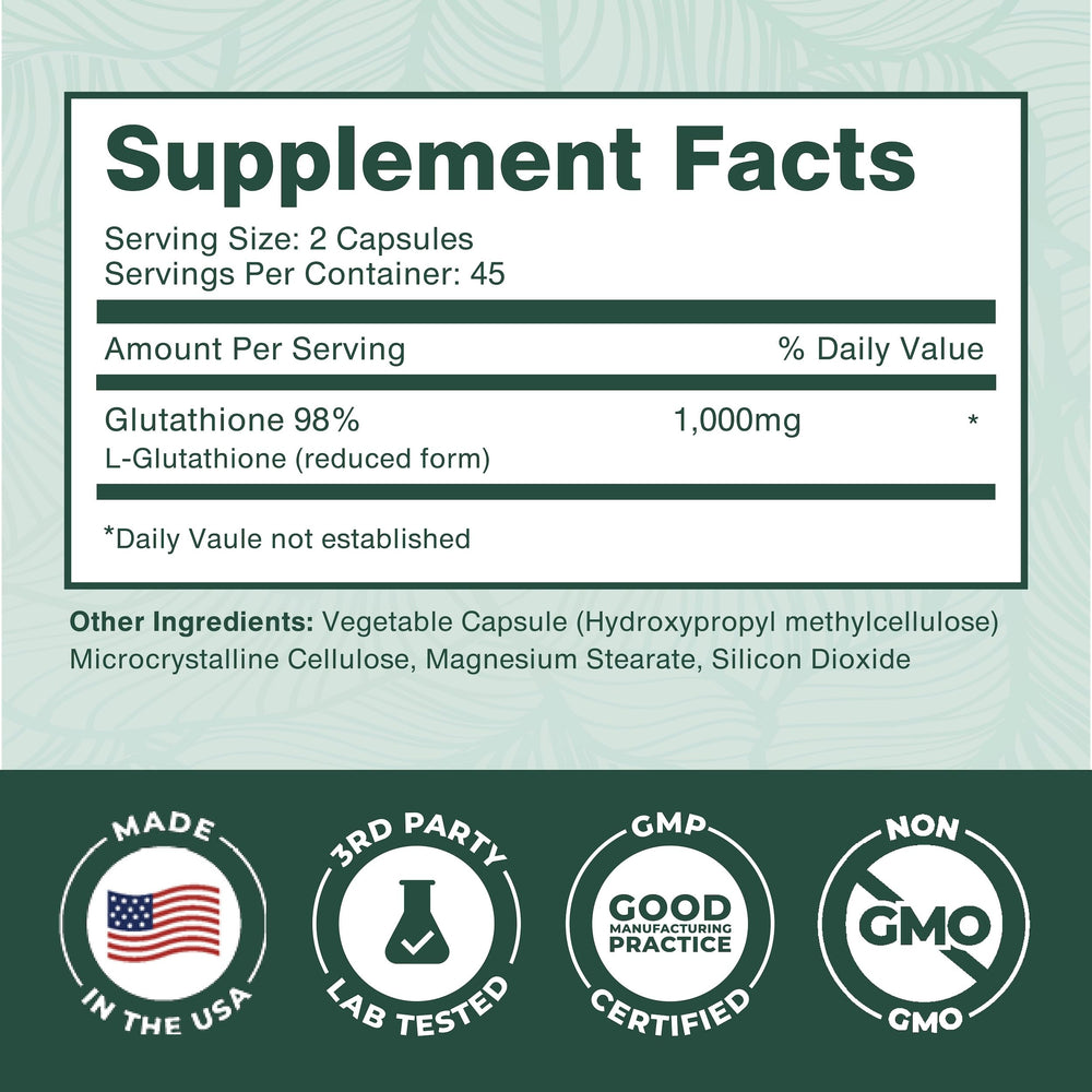 Facility label indicating USA GMP certification and third-party testing.
