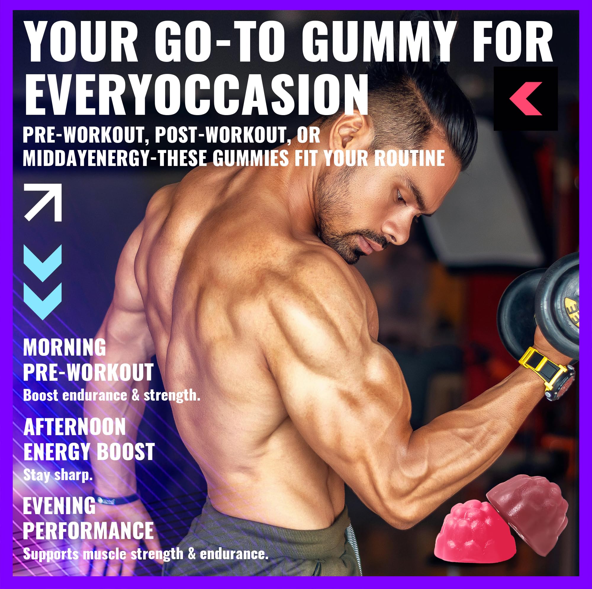 PURESTVITS gummies with water illustrate easy consumption with hydration.