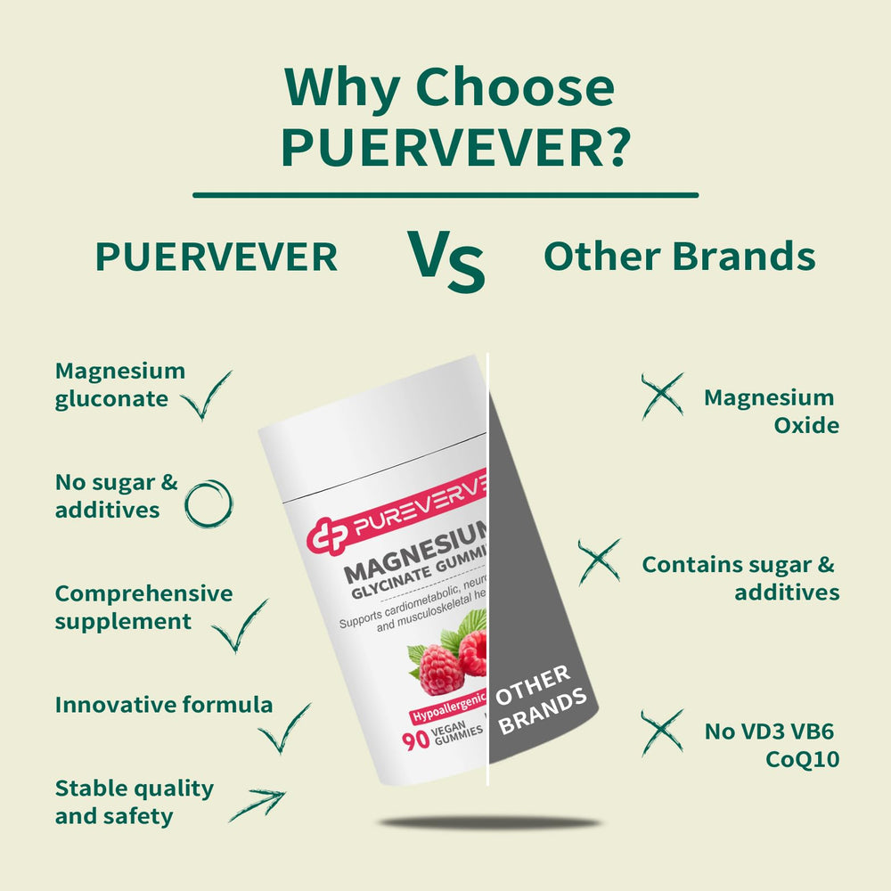 Pureverve magnesium glycinate gummies on kitchen counter illustrating easy everyday use.