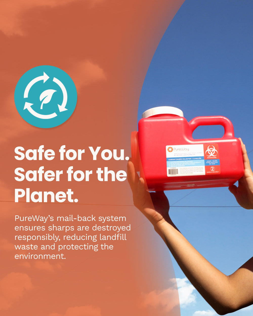 PureWay sturdy container ideal for storage and transport.