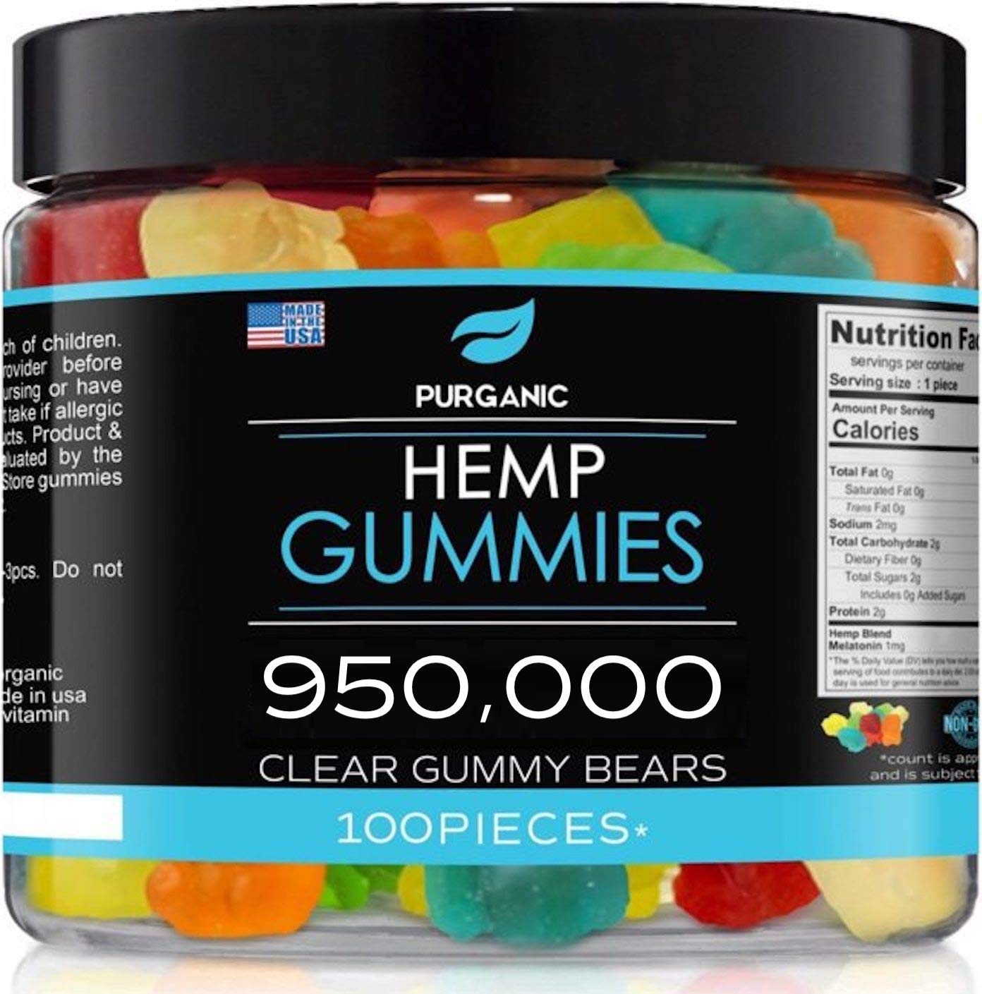 Purganic Hemp Gummies fruit flavor bottle promoting restful evenings and gentle calm