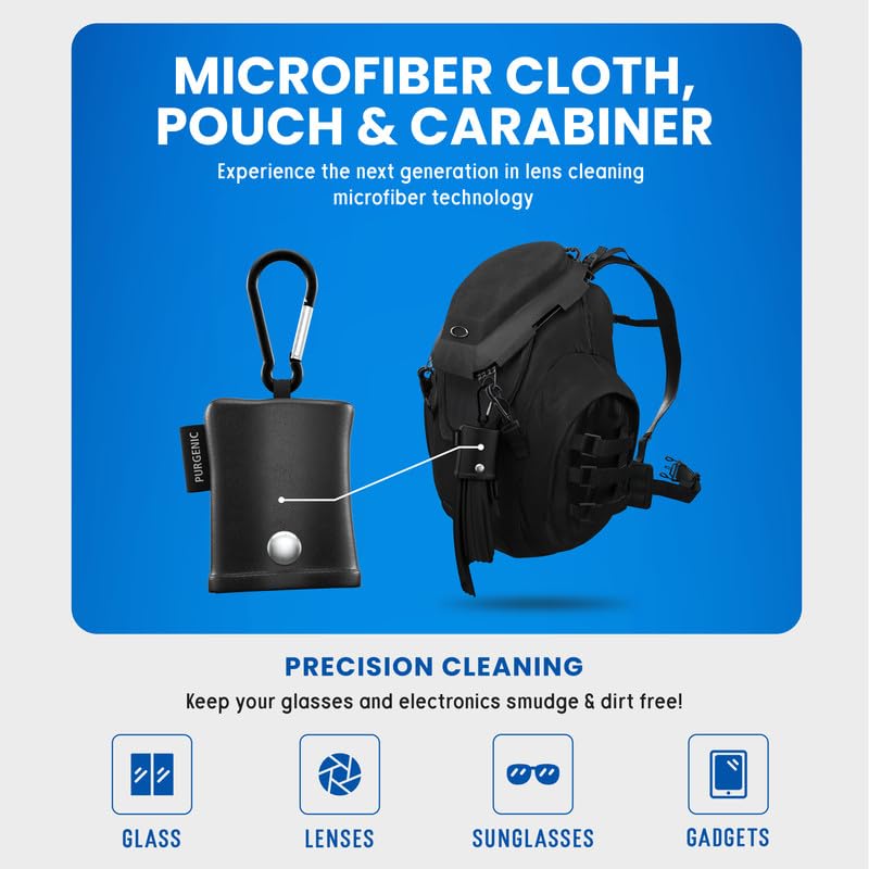 Purgenic anti-static carabiner keeps the cleaner secure on bags.