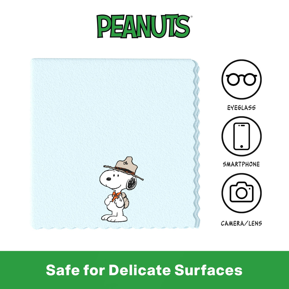 Purgenic Snoopy camera lens cloth safely cleans delicate lens surfaces.