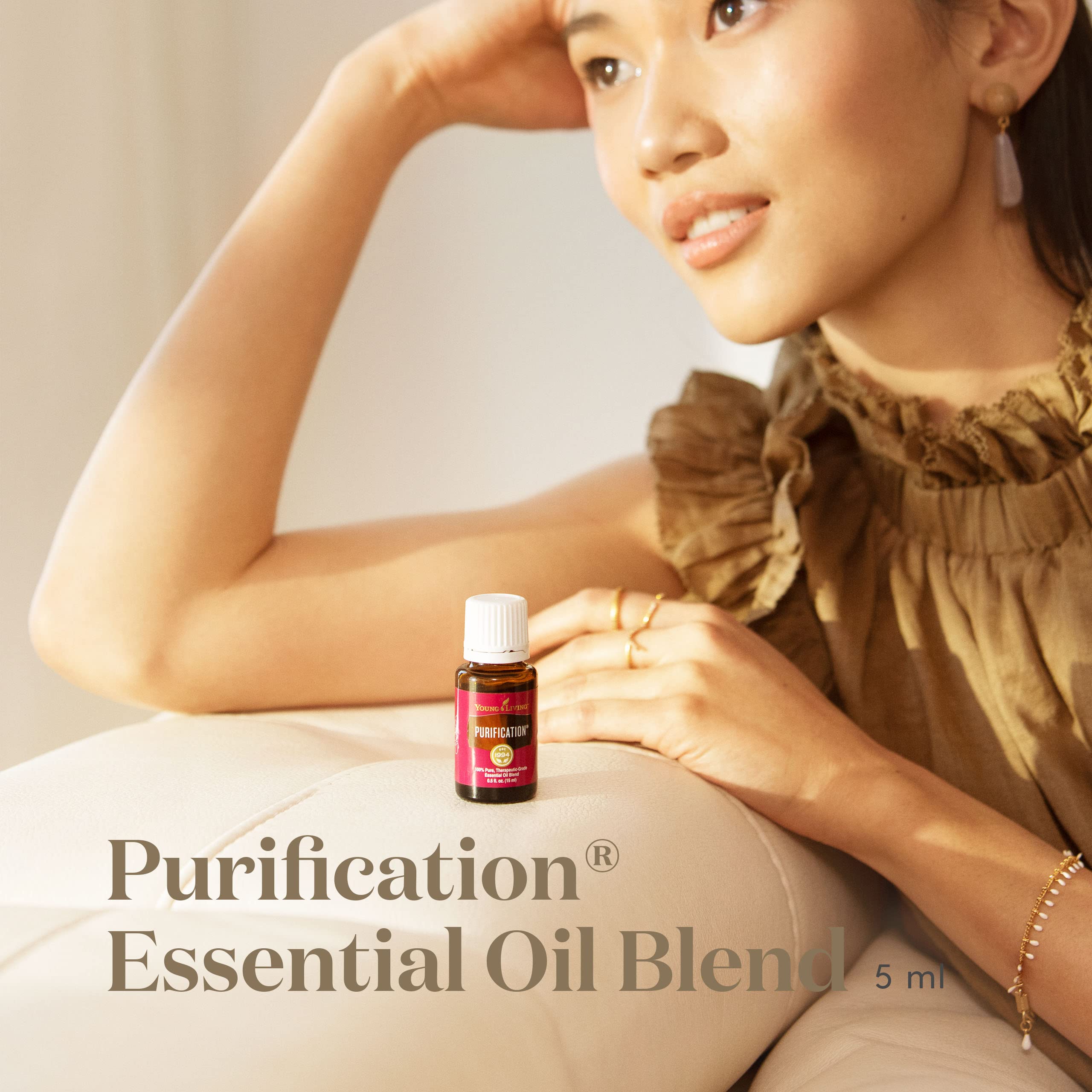 Young Living Purification label shows ingredients and usage tips