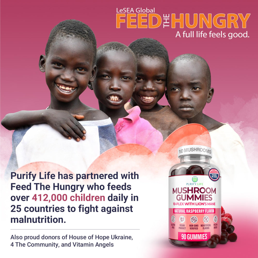 Purify Life 10-mushroom complex daily use for immune and mood support