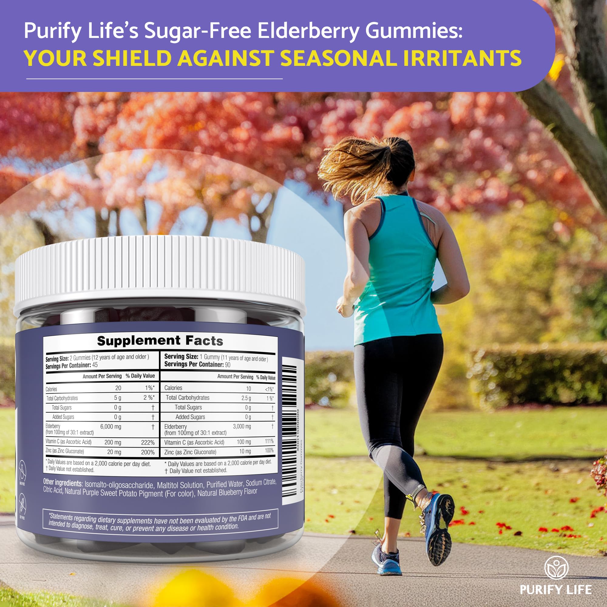 Purify Life elderberry gummies kids: chewable and easy to swallow