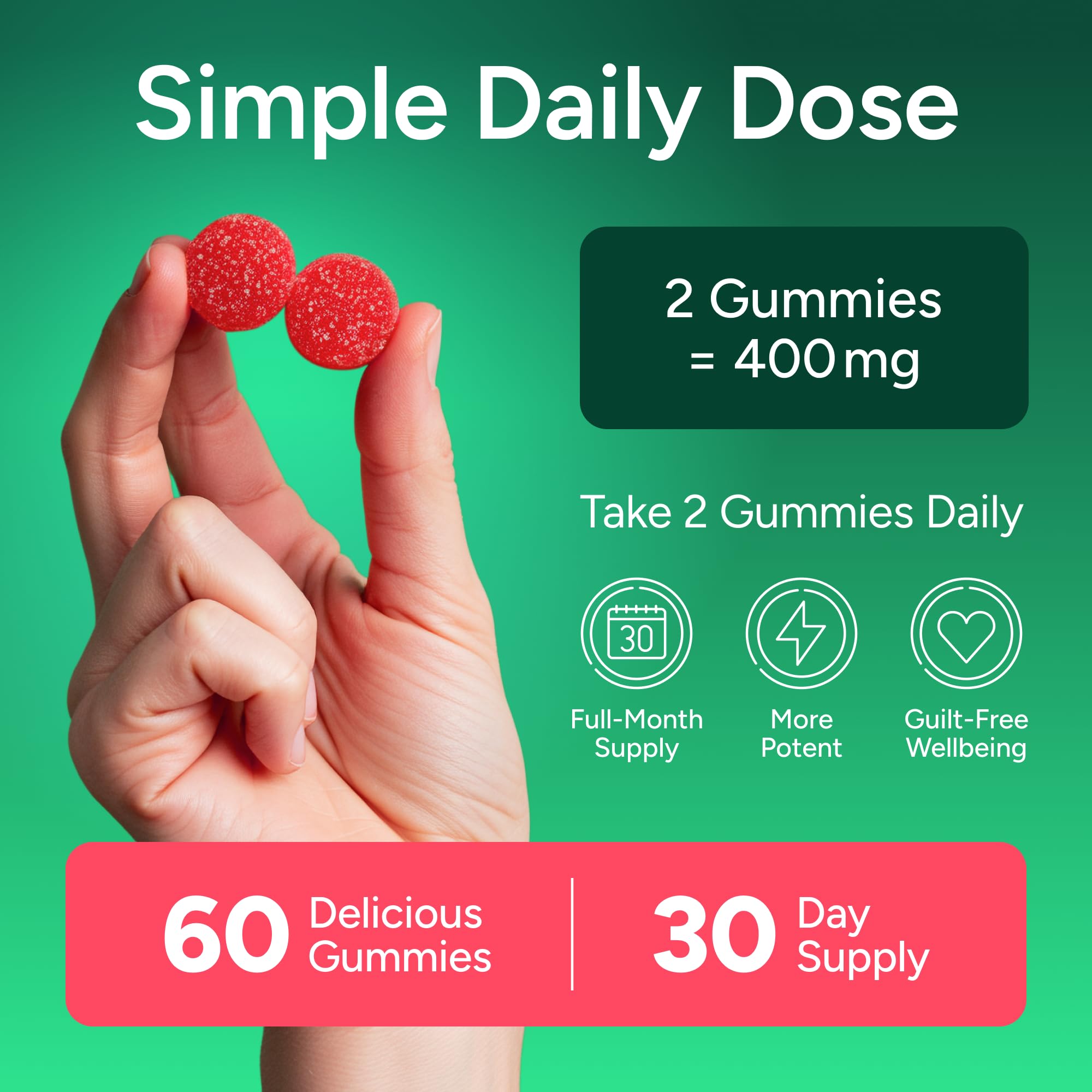 Close-up of berberine gummies suggesting sustained energy and keto-friendly metabolism support.