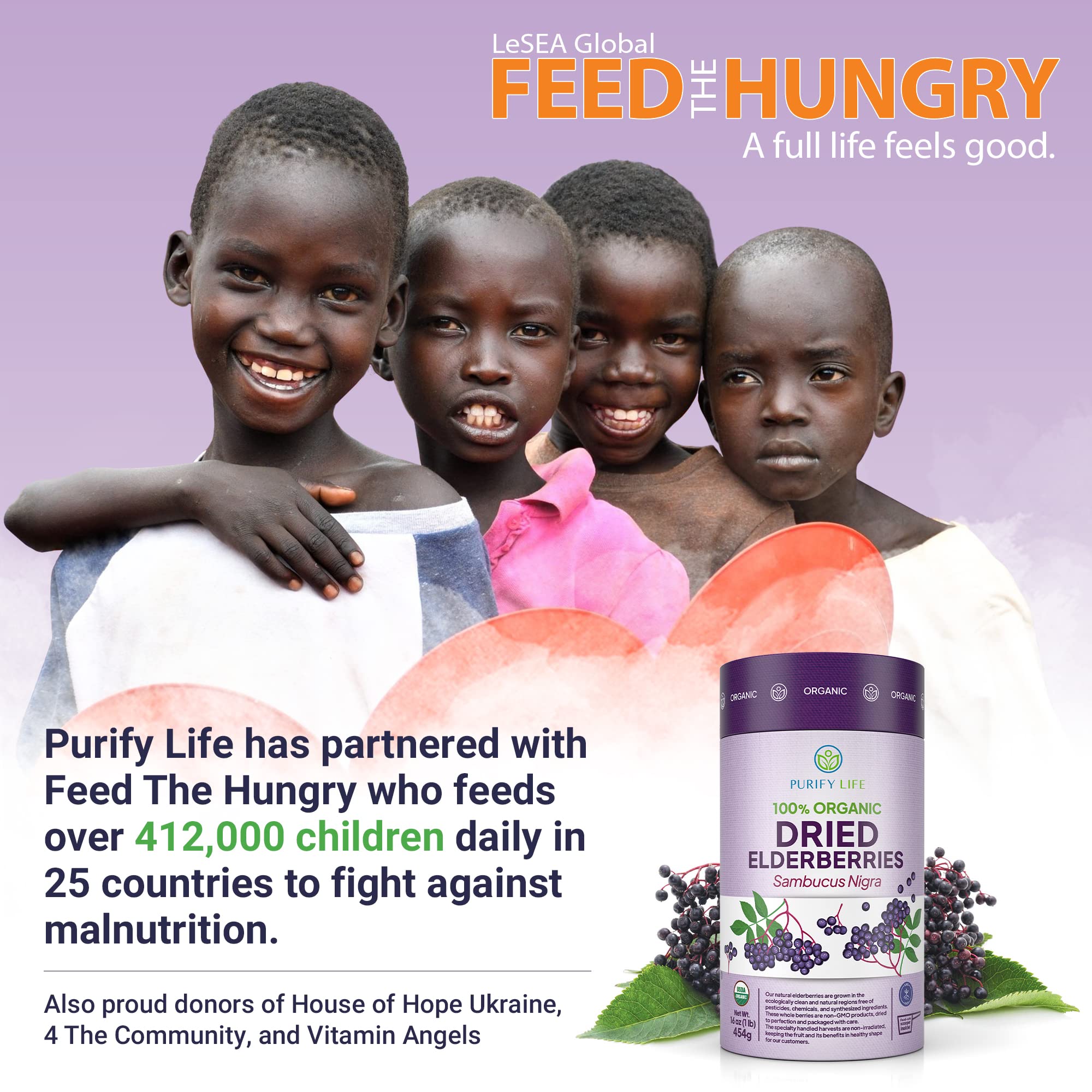 Purify Life organic certification label highlights non-irradiated, GMO-free berries