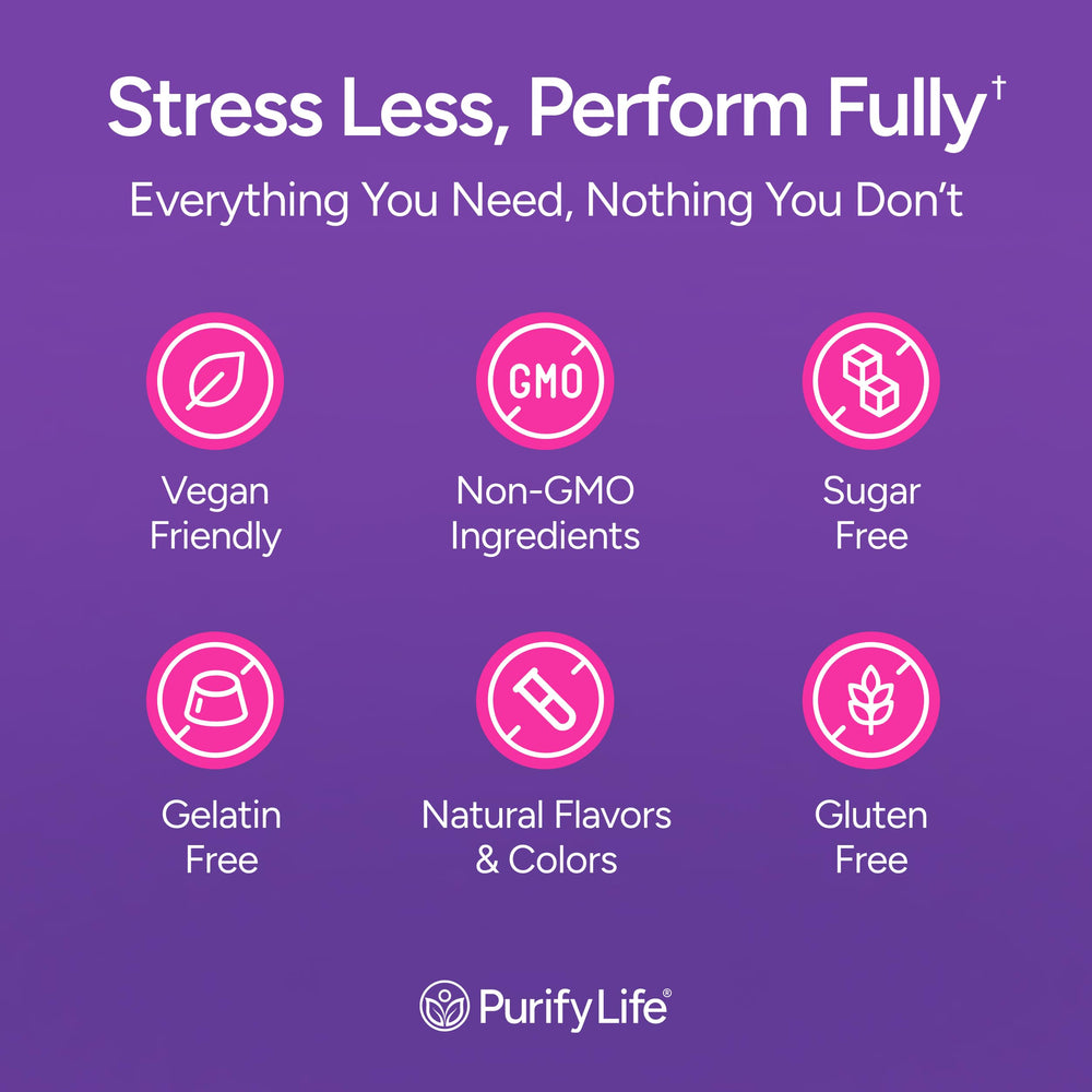 Purify Life Rhodiola gummies tube showcases 60-count daily use.