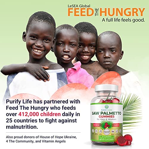 Purify Life Saw Palmetto Gummies closeup showing easy to chew texture.