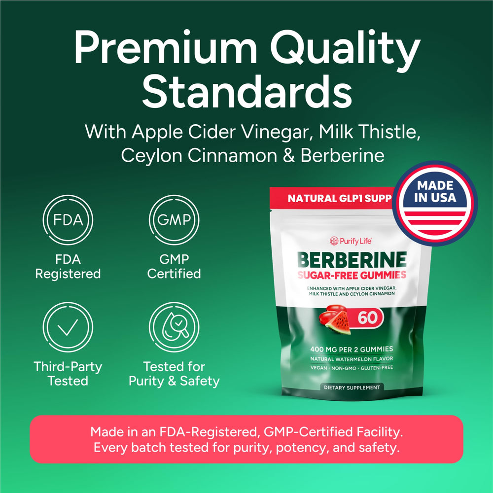 Bottle seal and labels highlight US-made, third-party tested assurance.