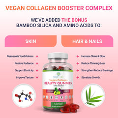 Purify Life Vegan Collagen Gummies closeup shows texture and color.