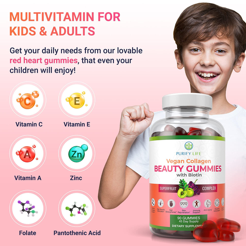 Purify Life Vegan Collagen Gummies ingredients highlight superfruits and biotin.
