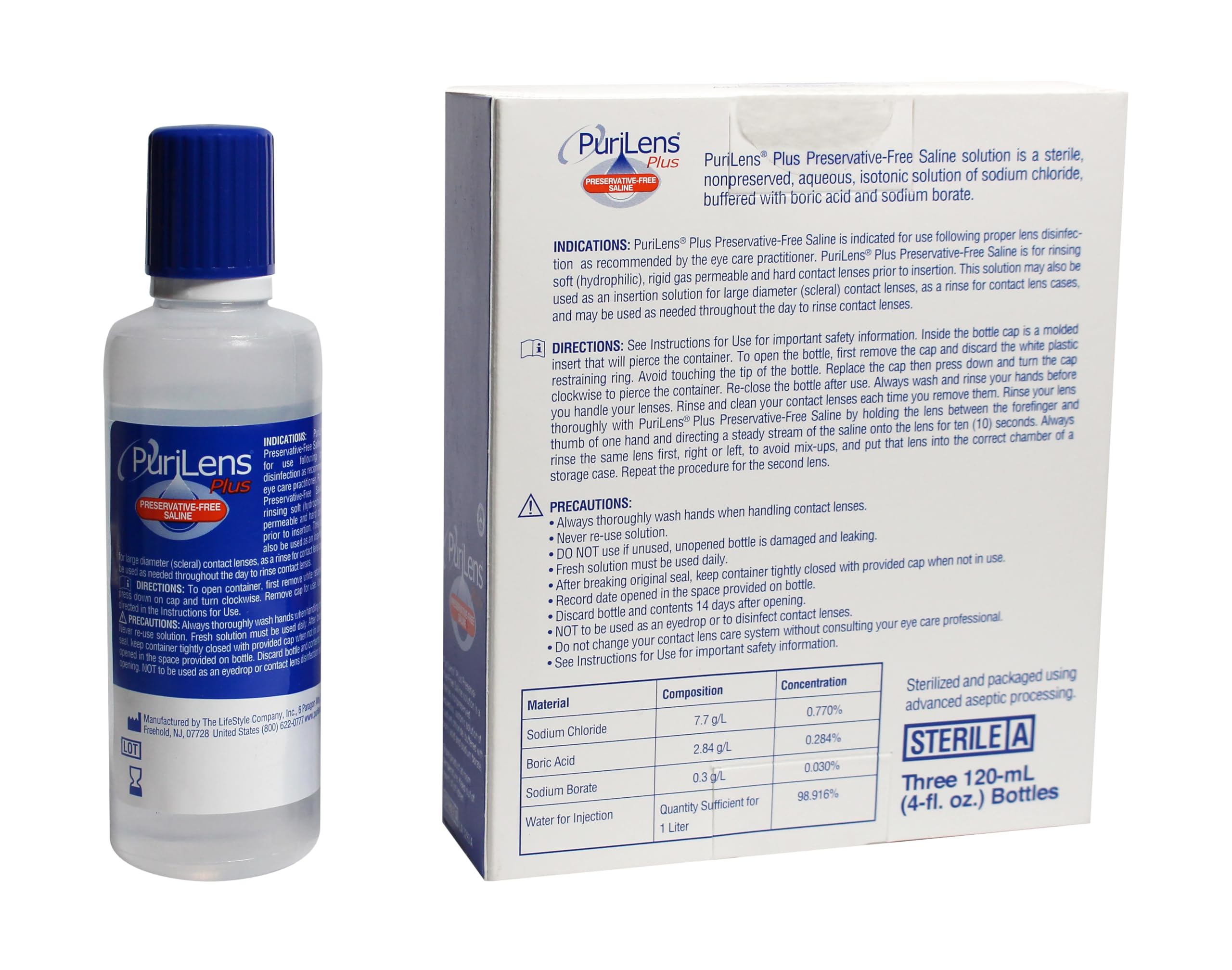 Purilens Plus packaging three-bottle set shot for value.