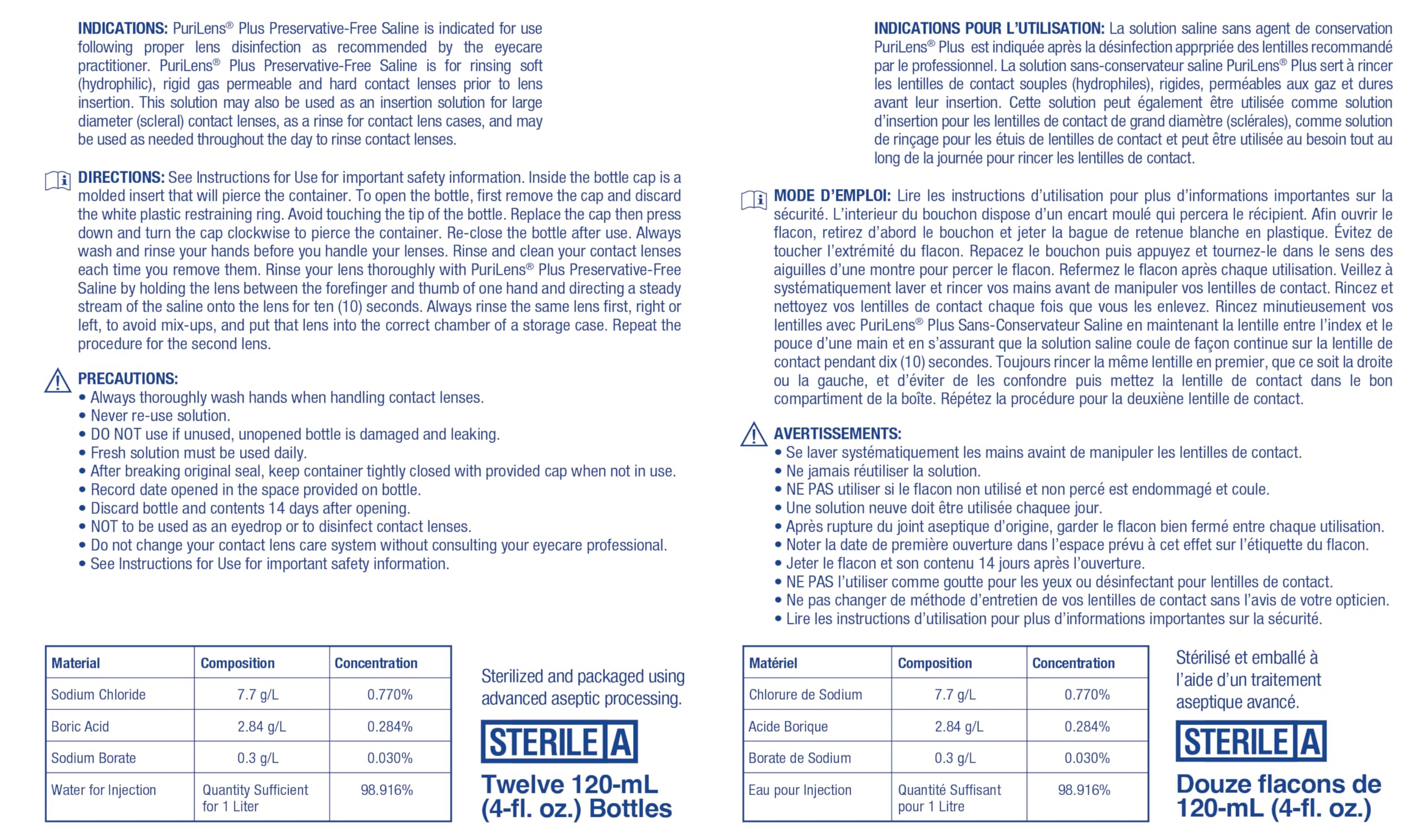 Purilens Plus bottle showing insertion solution for scleral lenses