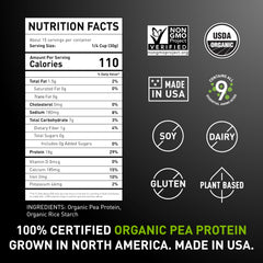 PURIS Organic Pea Protein Crisps ingredient view highlighting pea protein isolate
