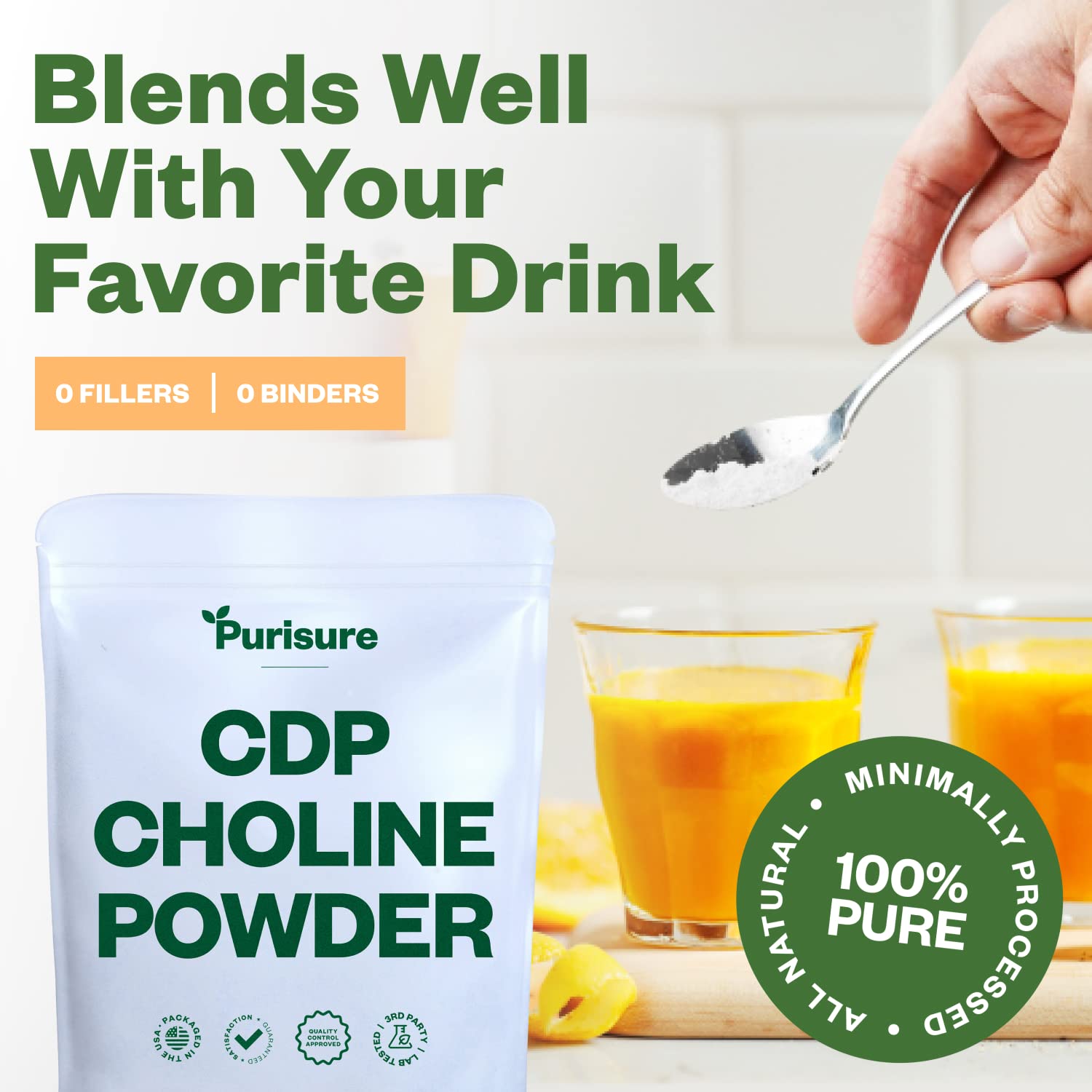 Purisure CDP Choline Powder canister seal ensuring freshness.