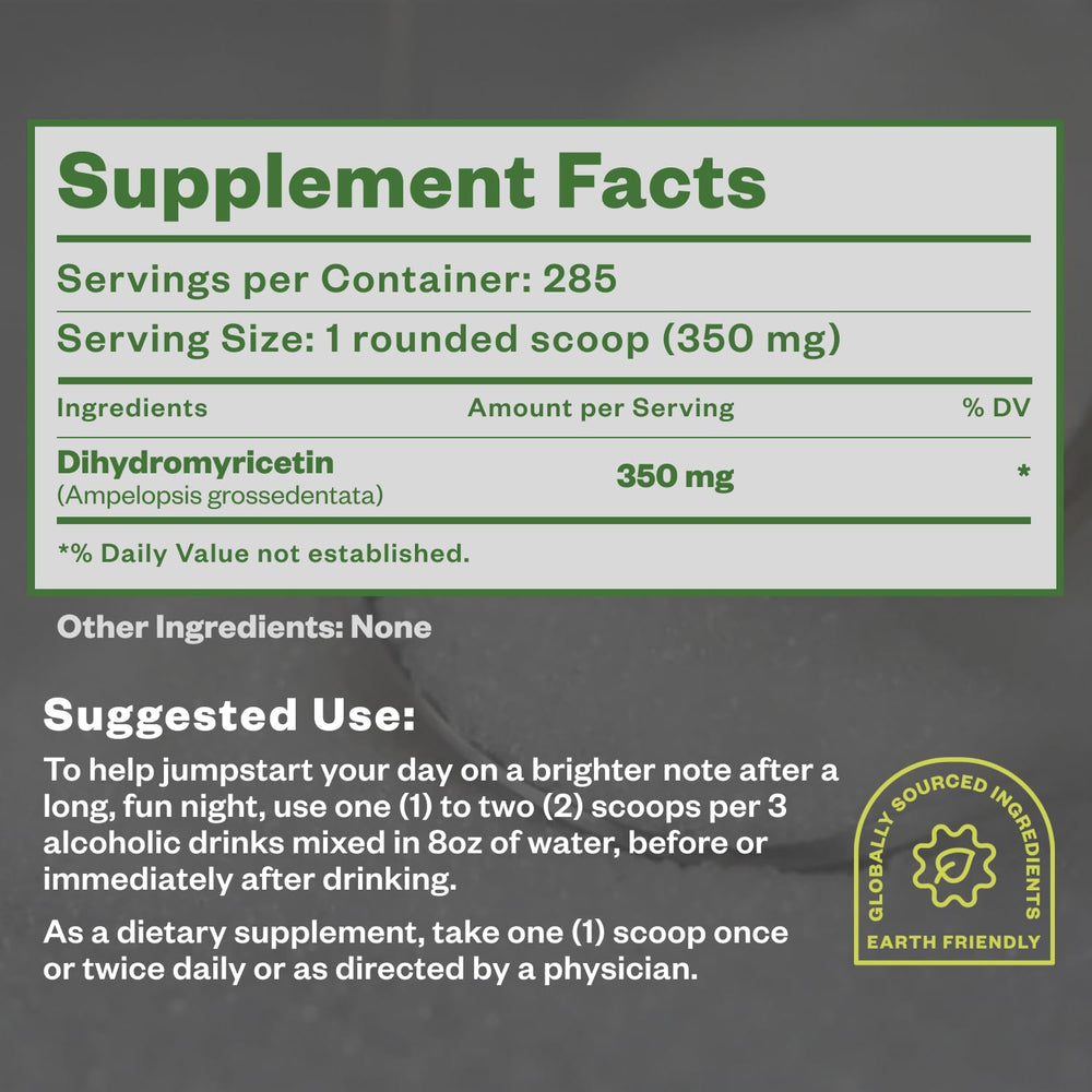 Purisure DHM powder dissolving in water for easy intake.